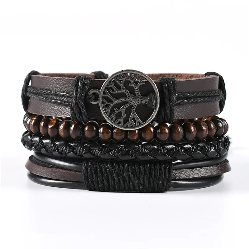 IronBound Leather & Wood Bracelet