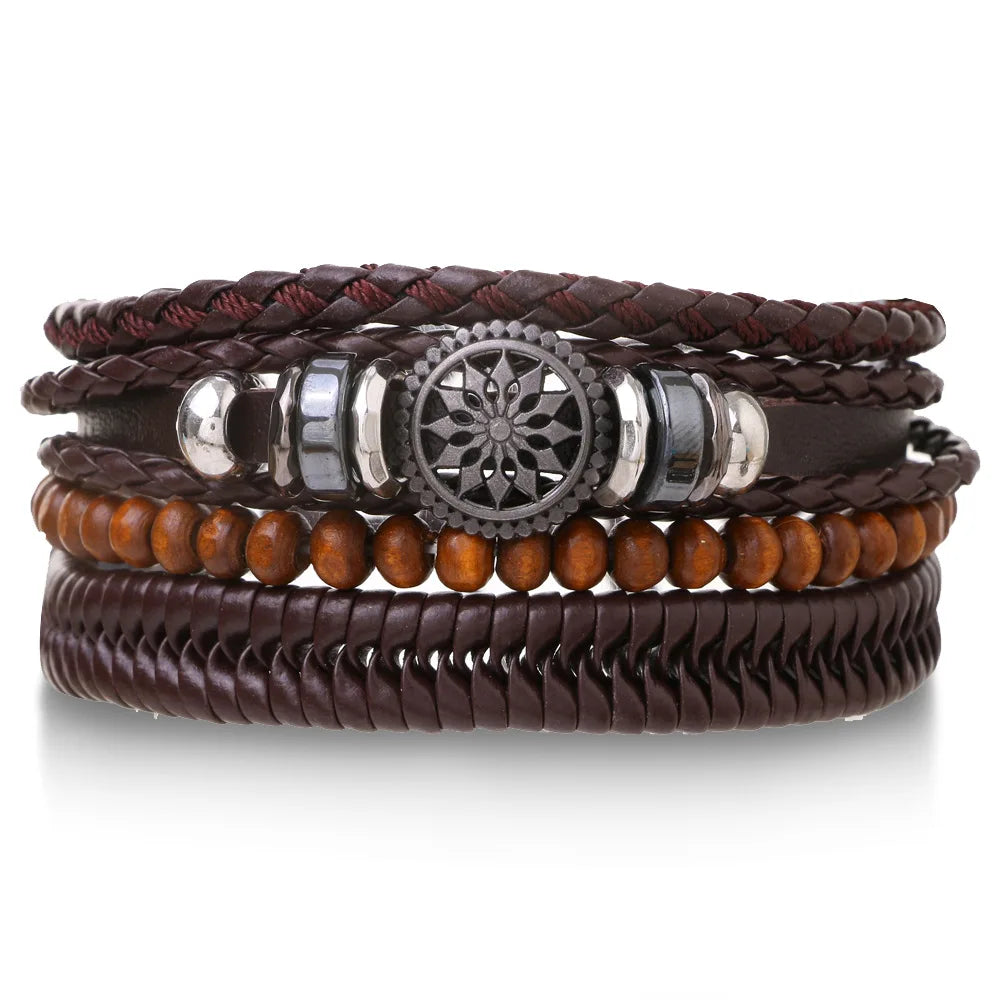 IronBound Leather & Wood Bracelet