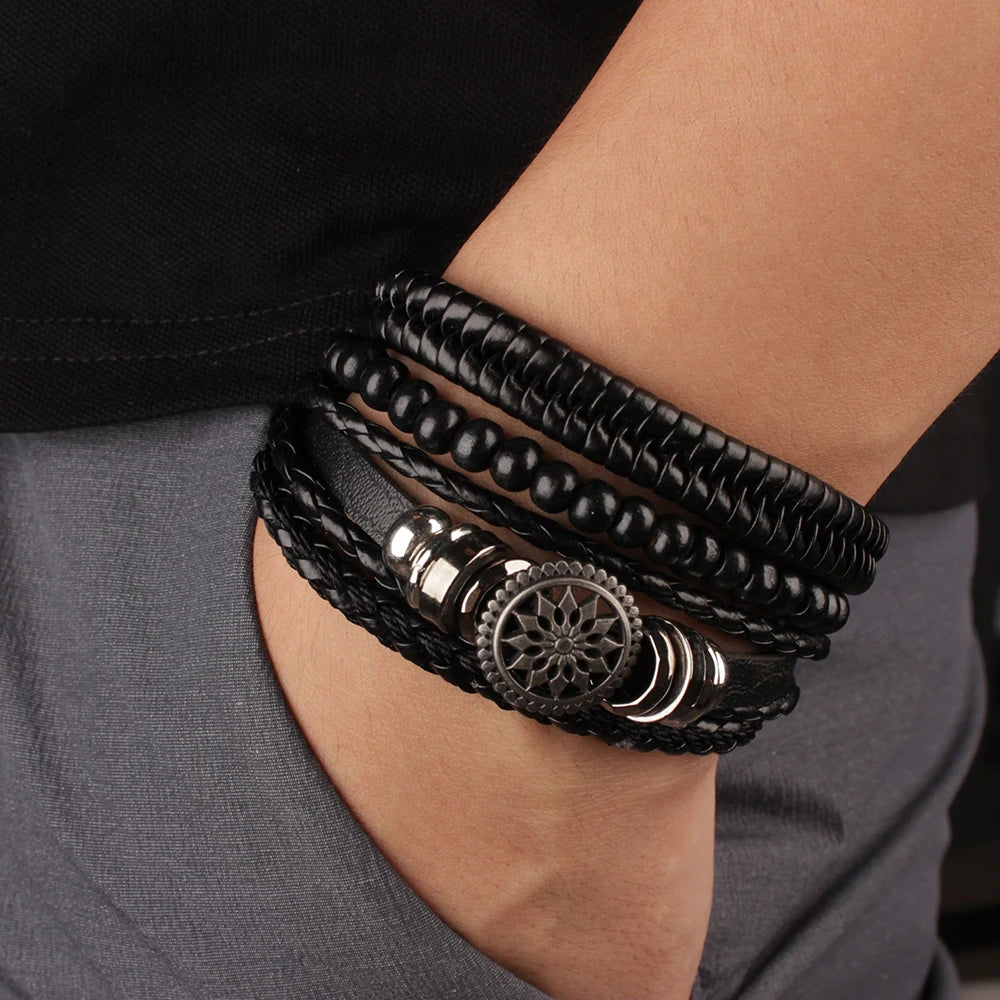 IronBound Leather & Wood Bracelet