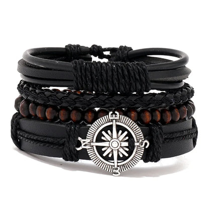 Pulseira de couro e madeira IronBound