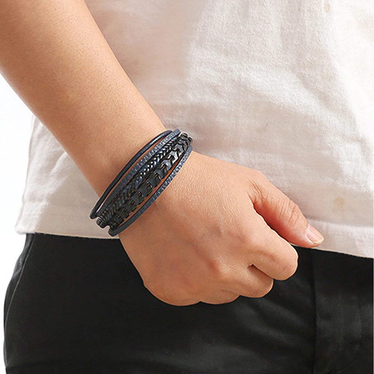 Vintage Leather Bracelet | Magnetic Clasp