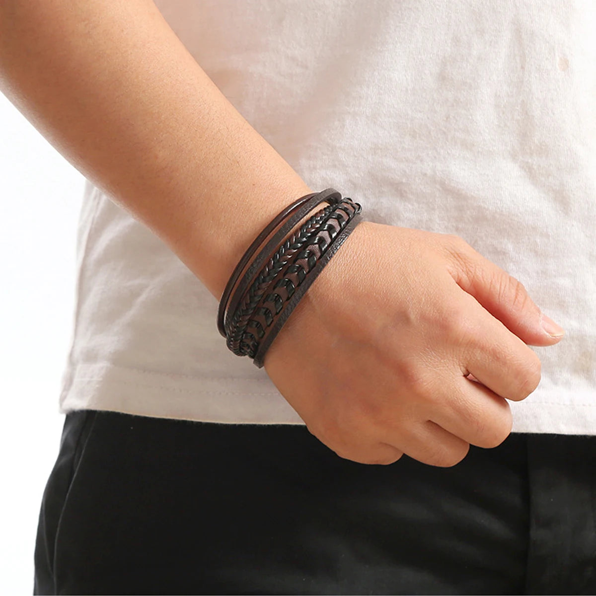 Vintage Leather Bracelet | Magnetic Clasp